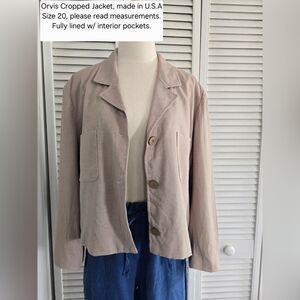 Orvis Tan Linen Blend Jacket